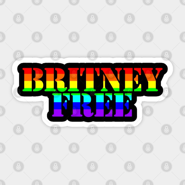 Free Britney Free Typography Bright Rainbow Text Sticker by ellenhenryart